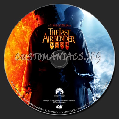 The Last AirBender dvd label