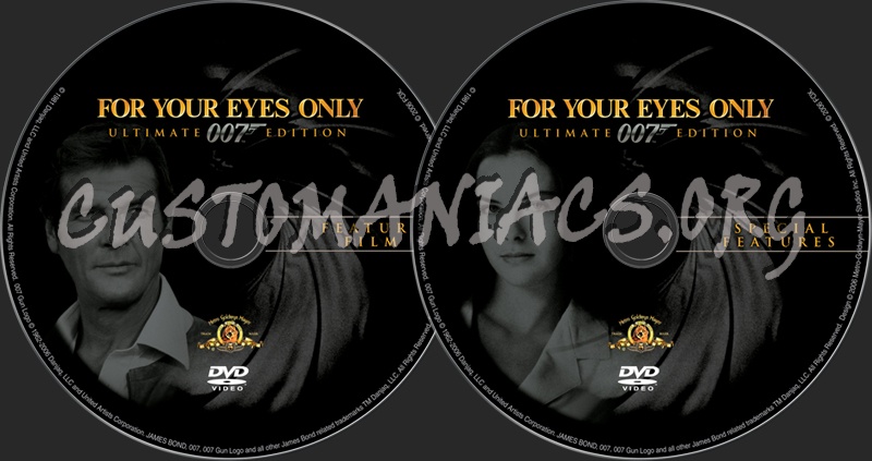 James Bond For Your Eyes Only dvd label