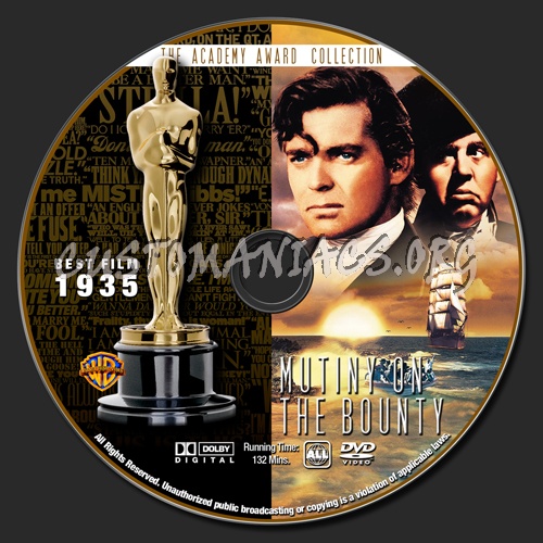 Academy Awards Collection - Mutiny On The Bounty dvd label