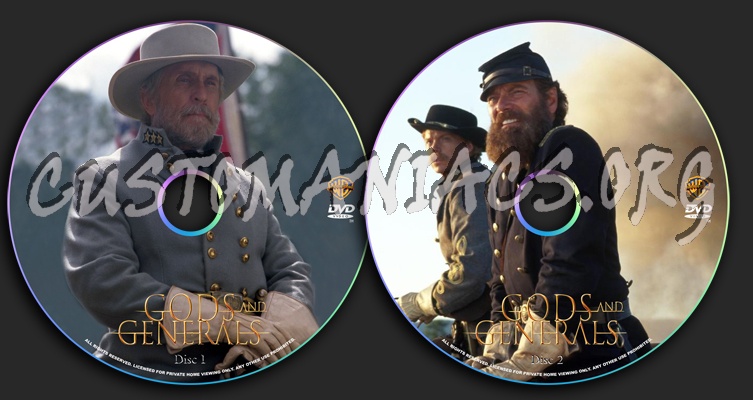 Gods and Generals dvd label