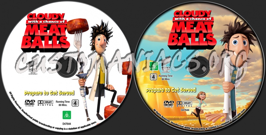 Cloudy With A Chance Of Meatballs dvd label