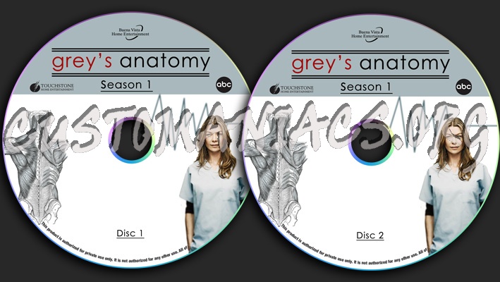 Grey's Anatomy - Season 1 dvd label