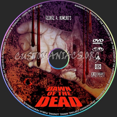 Dawn Of The Dead (1978) dvd label