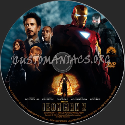 Iron Man 2 dvd label