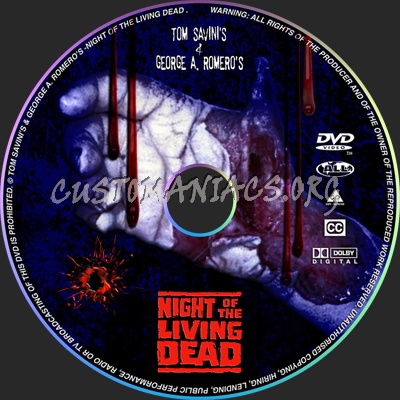 Night Of The Living Dead dvd label