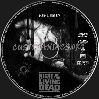 Night  of the Living Dead BW Disc dvd label