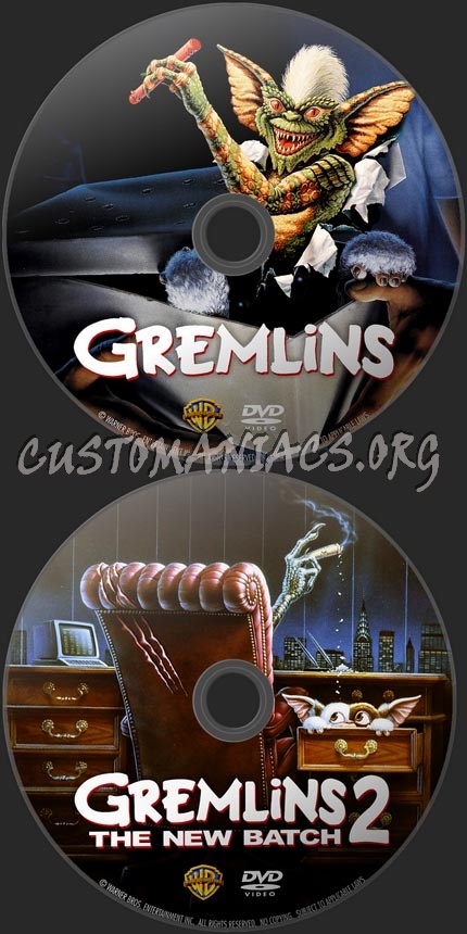 Gremlins 1 & 2 dvd label