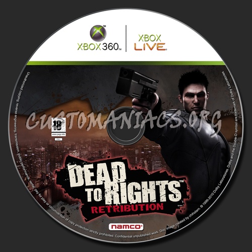 Dead To Rights Retribution dvd label