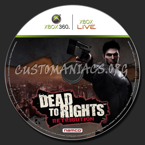 Dead To Rights Retribution dvd label