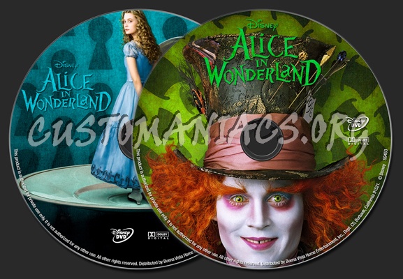 Alice in Wonderland dvd label