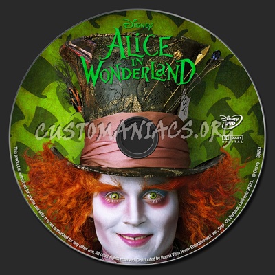 Alice in Wonderland dvd label