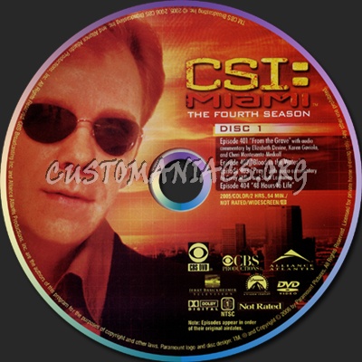 CSI Miami Season 4 dvd label