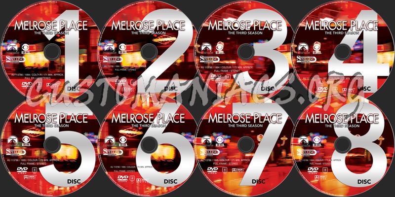 Melrose Place Season 3 dvd label