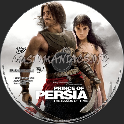 Prince of Persia The Sands of Time dvd label