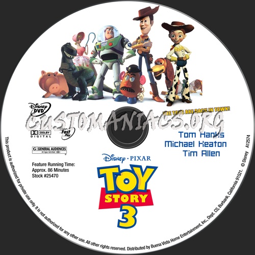 Toy Story 3 dvd label