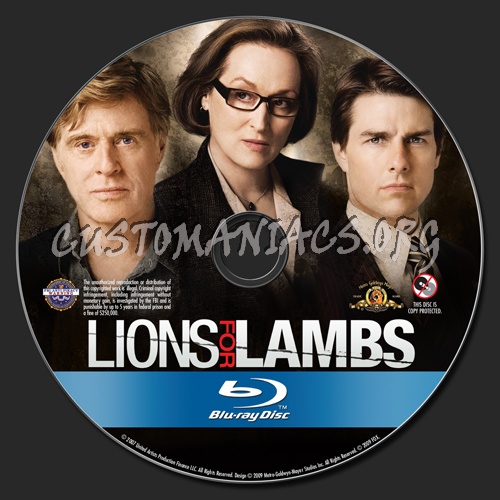 Lions for Lambs blu-ray label