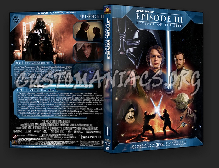 Eller senere vores dommer Star Wars Episode III - Revenge Of The Sith dvd cover - DVD Covers & Labels  by Customaniacs, id: 10814 free download highres dvd cover