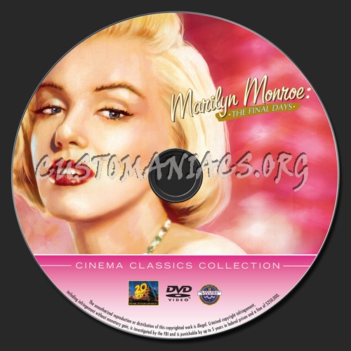 Marilyn Monroe The Final Days dvd label