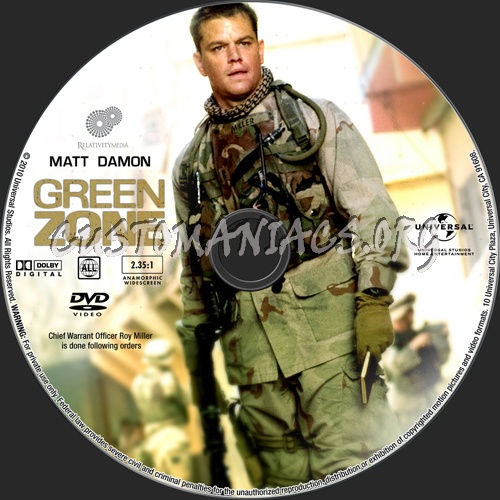 Green Zone dvd label