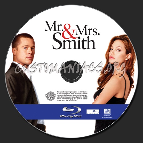 Mr & Mrs Smith blu-ray label