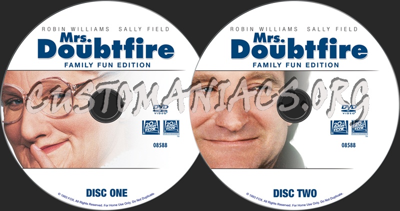 Mrs Doubtfire dvd label