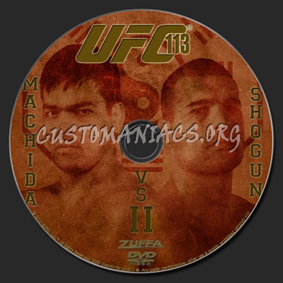 UFC 113 Machida vs Shogun 2 dvd label