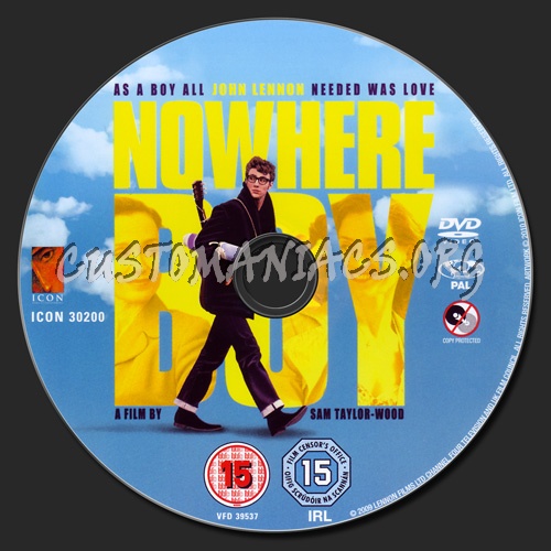 Nowhere Boy dvd label