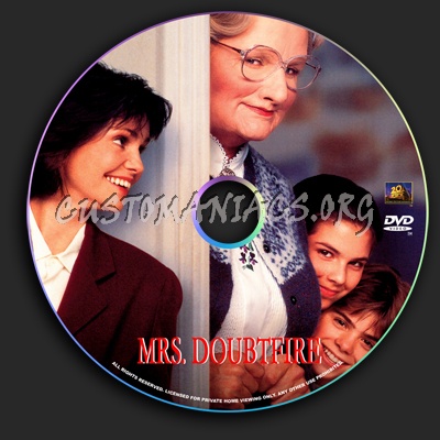 Mrs. Doubtfire dvd label