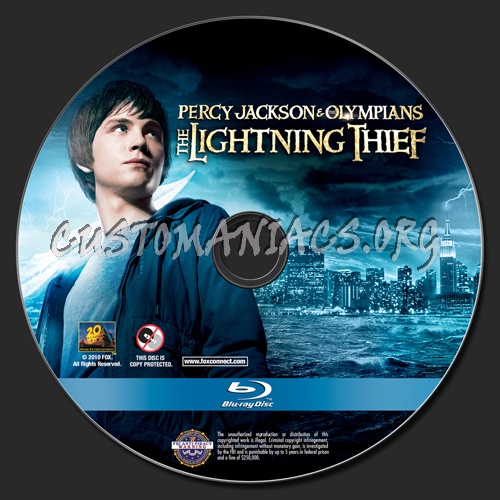 Percy Jackson & the Olympians: The Lightning Thief blu-ray label