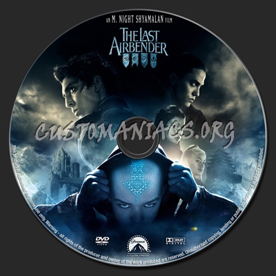 The Last Airbender dvd label