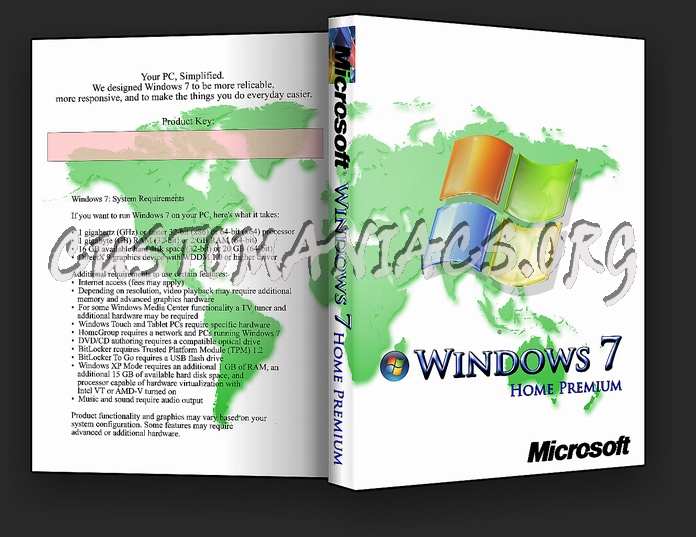 Windows 7 Home Premium dvd cover