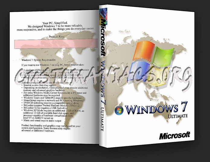 Windows 7 Ultimate dvd cover