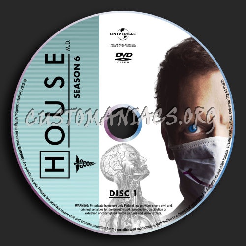 House : Season 6 dvd label