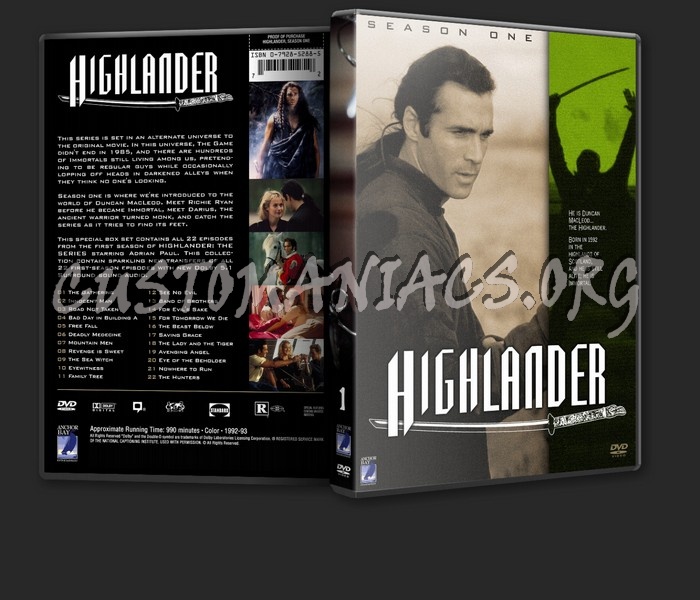 Highlander Seasons 1 - 6 dvd cover