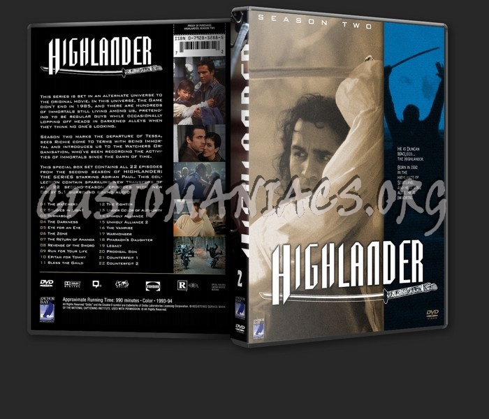 Highlander Seasons 1 - 6 dvd cover