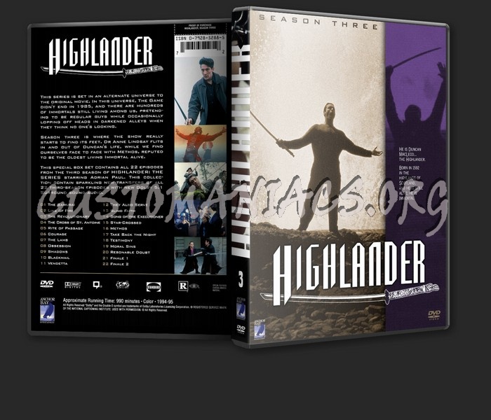 Highlander Seasons 1 - 6 dvd cover