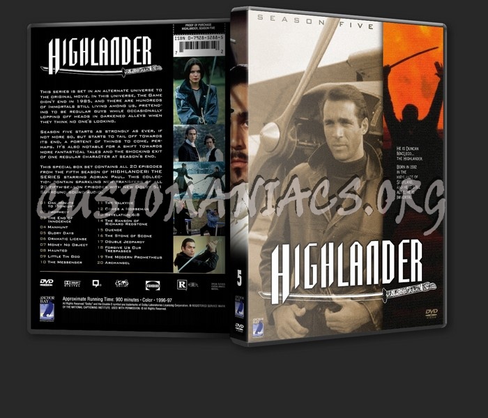 Highlander Seasons 1 - 6 dvd cover