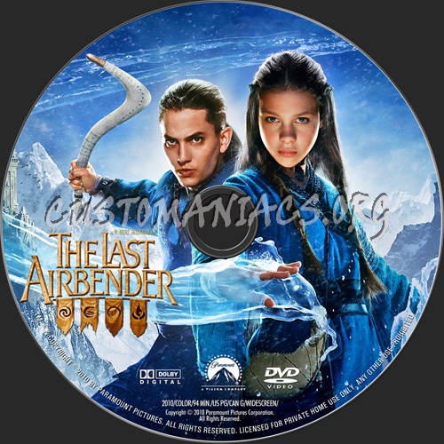 The Last Airbender dvd label