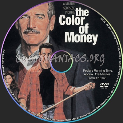 The Color of Money dvd label