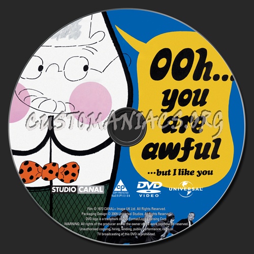 Ooh You Are Awful but I like You dvd label