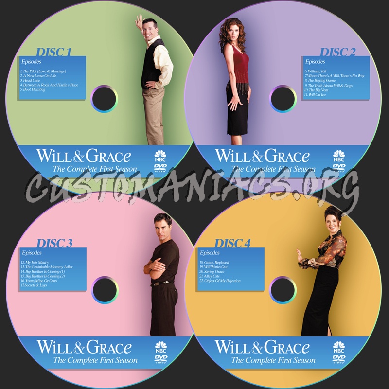 Will & Grace Season 1-7 dvd label