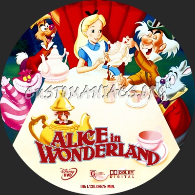 Alice in Wonderland dvd label
