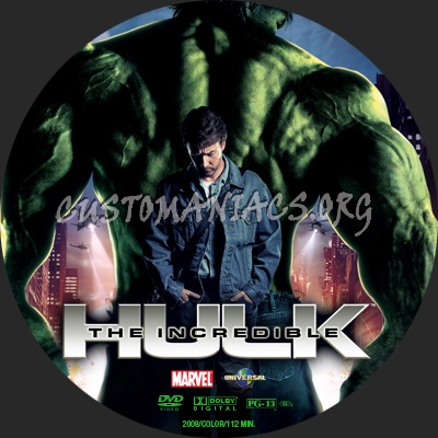 Incredible Hulk dvd label