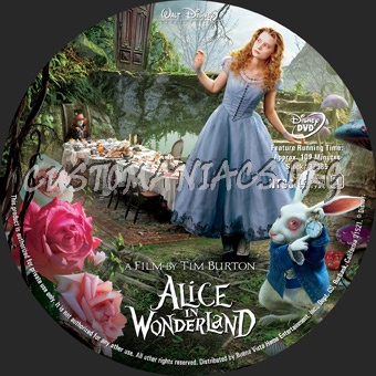 Alice In Wonderland dvd label