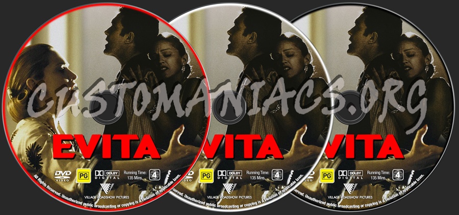 Evita dvd label