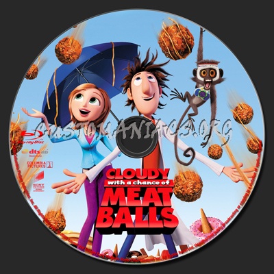 Cloudy With A Chance of Meatballs blu-ray label