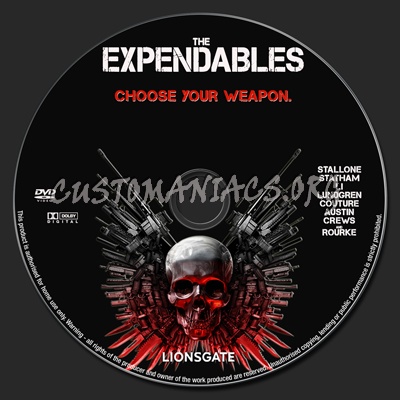 The Expendables dvd label