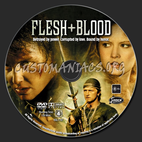 Flesh + Blood dvd label