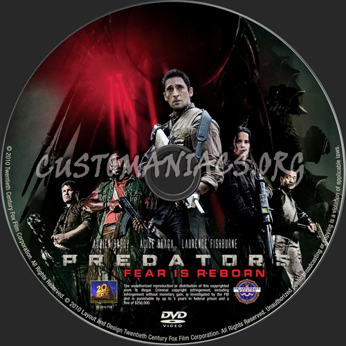 Predators dvd label