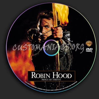 Robin Hood Prince of Thieves dvd label